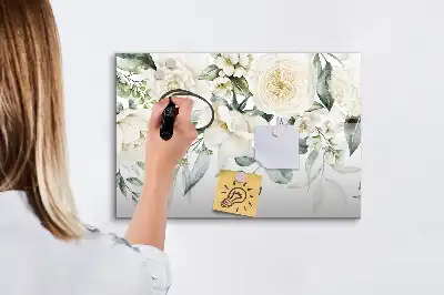 Magnetisk tavla med penna motiv blommor
