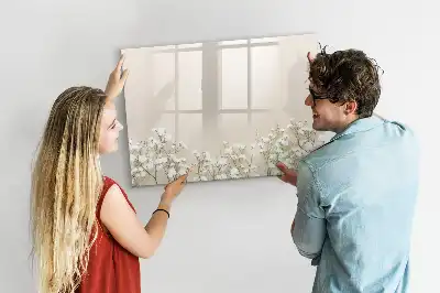 Magnetisk rittavla med motiv av blommande blommor