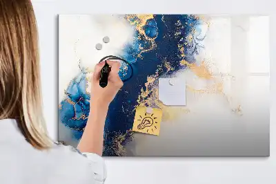 Magnetisk skrivtavla med penna marmormönstrad