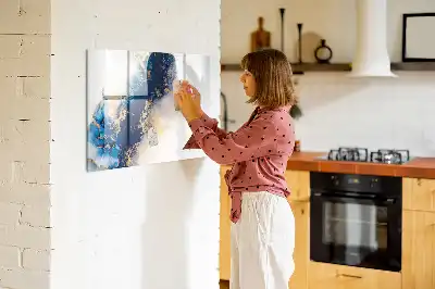 Magnetisk skrivtavla med penna marmormönstrad