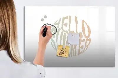 Magnetisk tavla med penna med texten Hej sommar