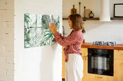 Magnetisk tavla med penna och växtbladsmotiv