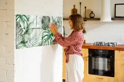 Magnetisk tavla med penna och växtbladsmotiv