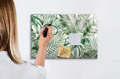 Magnetisk tavla med penna och växtbladsmotiv