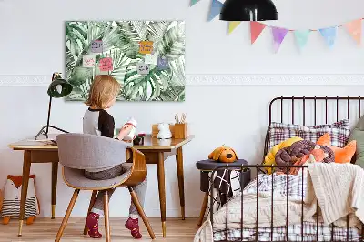 Magnetisk tavla med penna och växtbladsmotiv