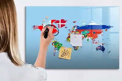 Magnetisk rittavla karta med flaggor