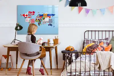 Magnetisk rittavla karta med flaggor
