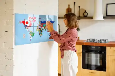 Magnetisk rittavla karta med flaggor