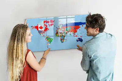 Magnetisk rittavla karta med flaggor