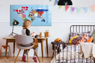 Magnetisk rittavla karta med flaggor