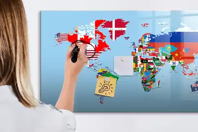 Magnetisk rittavla karta med flaggor