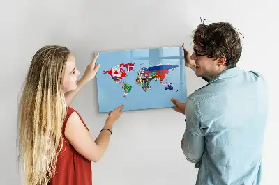 Magnetisk rittavla karta med flaggor