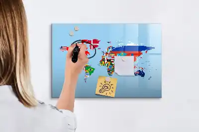 Magnetisk rittavla karta med flaggor