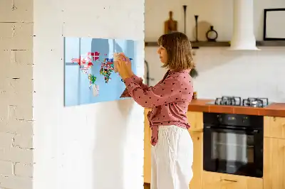 Magnetisk rittavla karta med flaggor