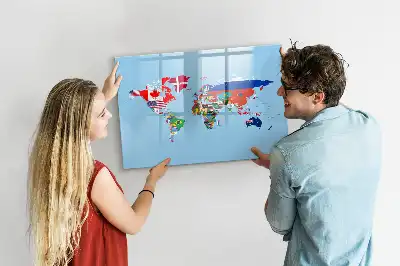 Magnetisk rittavla karta med flaggor