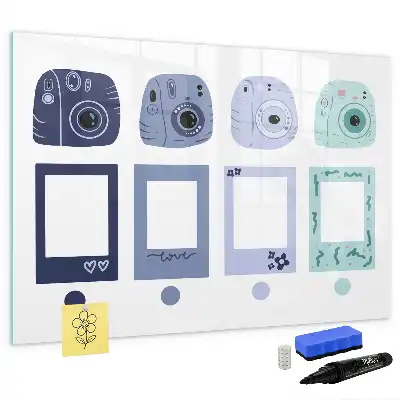 Magnetisk tavla med penna polaroidramar