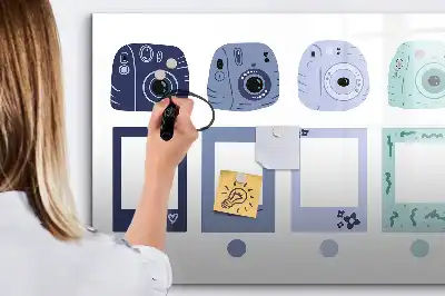Magnetisk tavla med penna polaroidramar