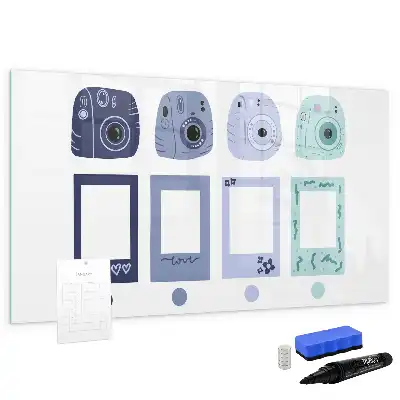 Magnetisk tavla med penna polaroidramar