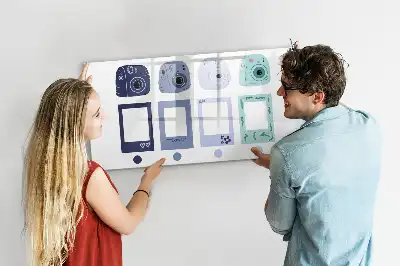 Magnetisk tavla med penna polaroidramar