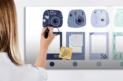 Magnetisk tavla med penna polaroidramar