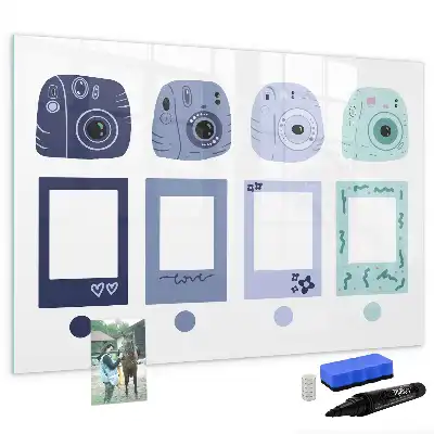 Magnetisk tavla med penna polaroidramar