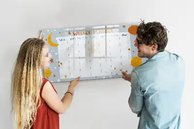 Veckoplanerare magnetisk tavla med penna