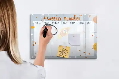 Veckoplanerare magnetisk tavla med penna