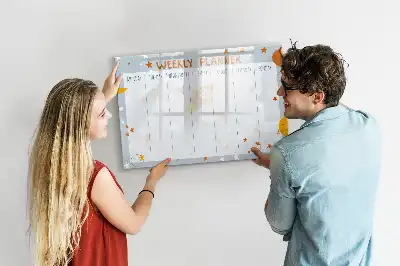 Veckoplanerare magnetisk tavla med penna