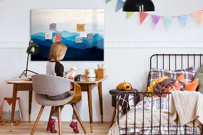 Magnetisk tavla med penna och akvarellvatten-motiv