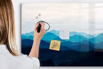 Magnetisk tavla med penna och akvarellvatten-motiv