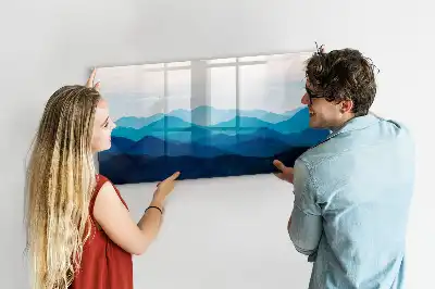 Magnetisk tavla med penna och akvarellvatten-motiv