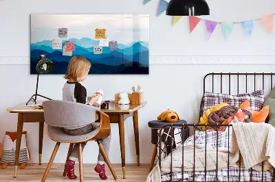Magnetisk tavla med penna och akvarellvatten-motiv
