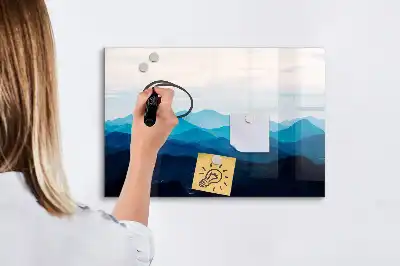Magnetisk tavla med penna och akvarellvatten-motiv