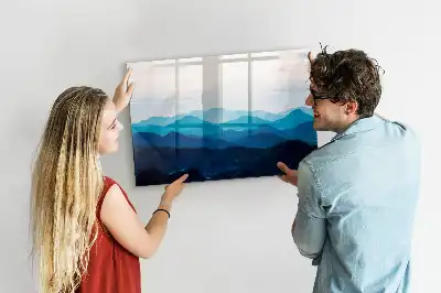 Magnetisk tavla med penna och akvarellvatten-motiv