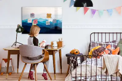 Magnetisk tavla med penna och akvarellvatten-motiv