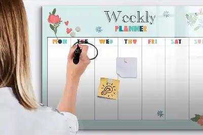 Veckoplanerare magnetisk tavla med penna