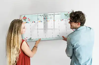 Veckoplanerare magnetisk tavla med penna