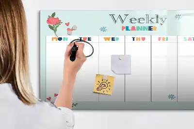 Veckoplanerare magnetisk tavla med penna