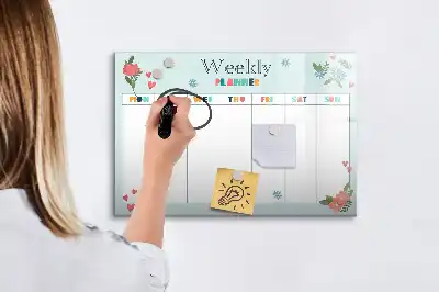 Veckoplanerare magnetisk tavla med penna