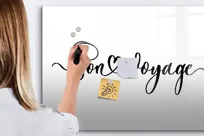 Magnetisk tavla med penna med texten Trevlig resa