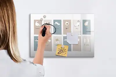 Kattkalender med magnetisk tavla och penna