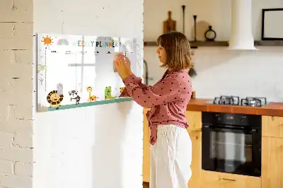 Magnetisk rittavla veckoplanerare med djurmotiv