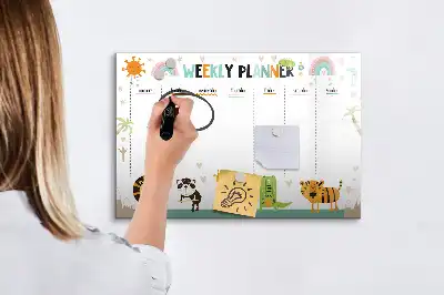 Magnetisk rittavla veckoplanerare med djurmotiv
