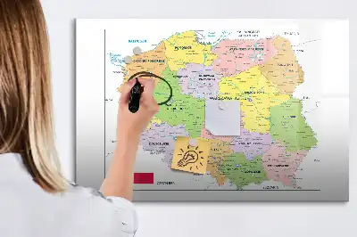 Karta över Polen magnetisk tavla med penna