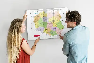 Karta över Polen magnetisk tavla med penna