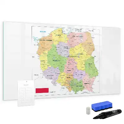 Karta över Polen magnetisk tavla med penna