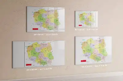 Karta över Polen magnetisk tavla med penna