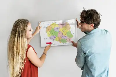 Karta över Polen magnetisk tavla med penna