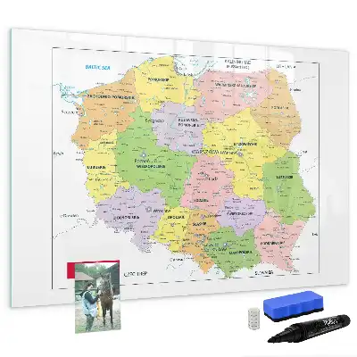 Karta över Polen magnetisk tavla med penna