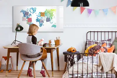 Magnetisk tavla med penna karta över söta ord